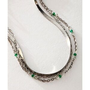 Free People silver and jade Everything I Wanted anklet